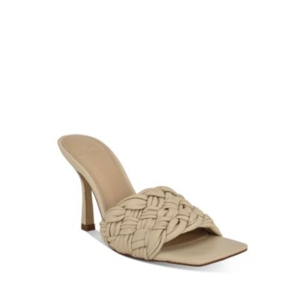 MARC FISHER Womens Beige Draya Toe Stiletto Slip On Leather Heeled Sandal 6 M